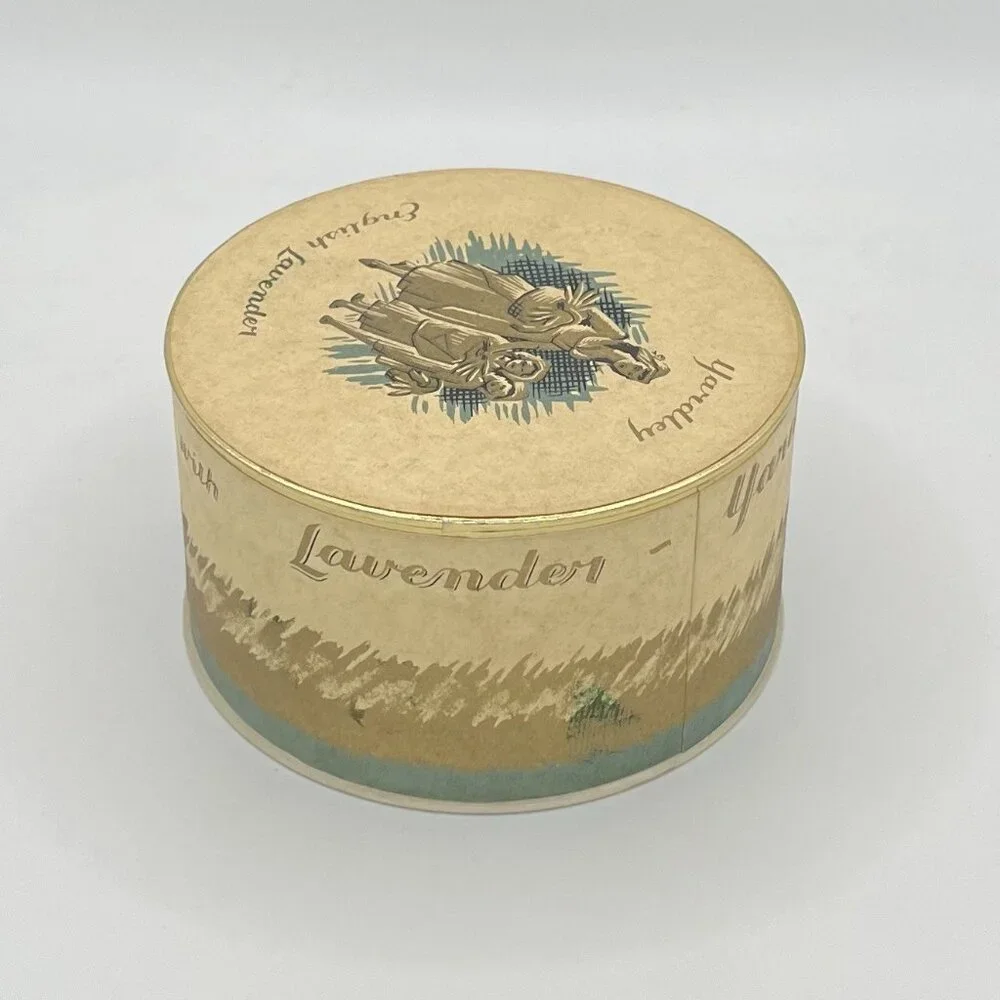 Vintage Yardley English Lavender Dusting Powder Tin Round Metal London Paris